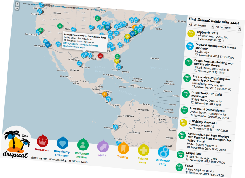 Fiestas de drupal 8 en todo el mundo