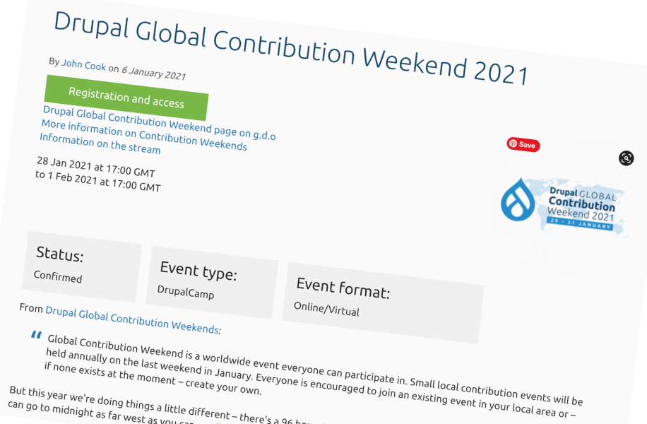 Drupal Global Contribution Weekend 2021