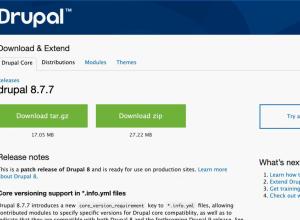 pantalla para bajar esta nueva version de drupal 8,7