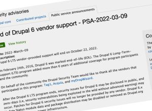 Se va Drupal 6