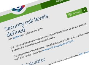 Aprendiendo sobre los Niveles de riesgo de seguridad definidos