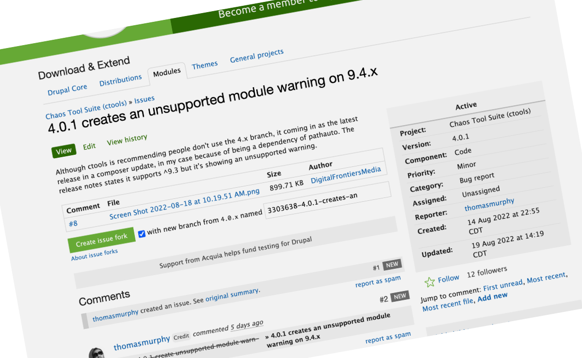 warning in version ctools 4.0.1